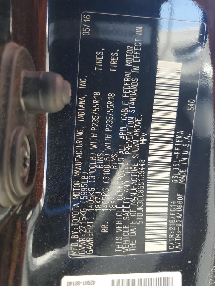 5TDJK3DC8GS139448 TOYOTA All Models 2016