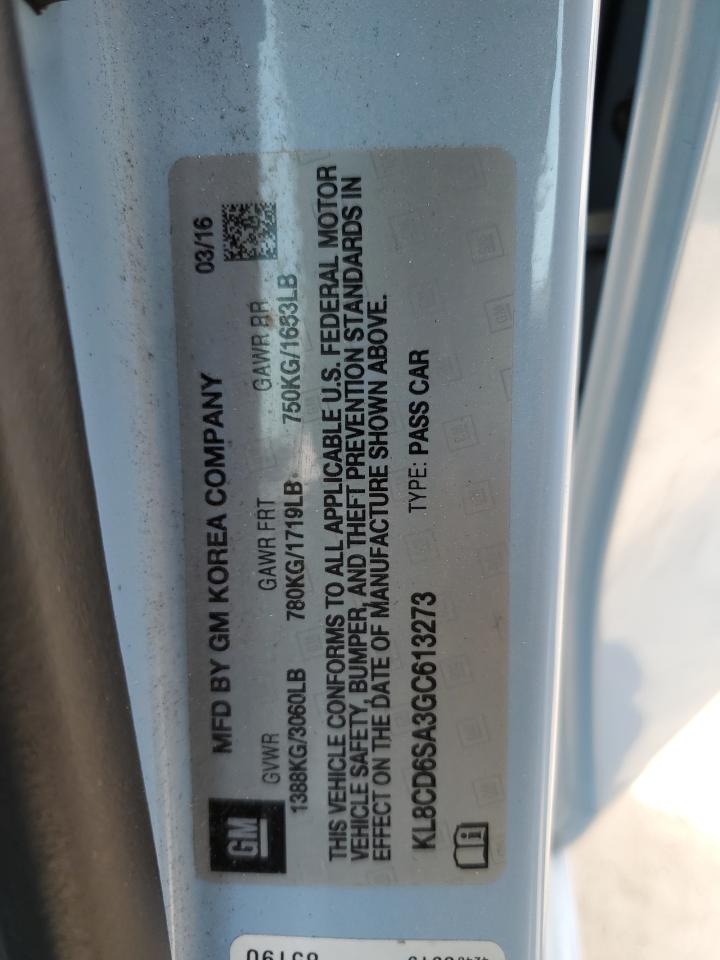 KL8CD6SA3GC613273 CHEVROLET SPARK 2016