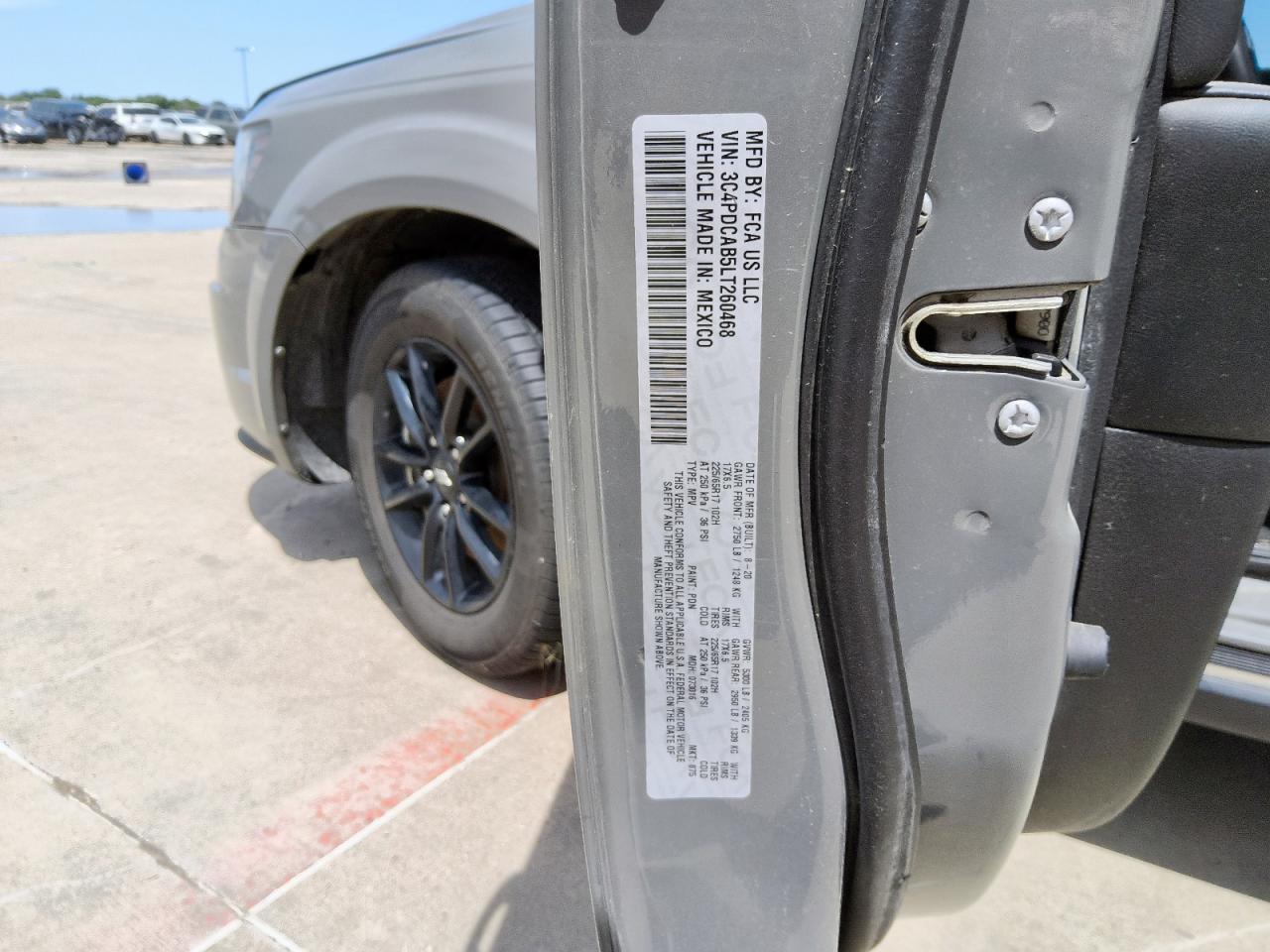 2020 Dodge Journey Se VIN: 3C4PDCAB5LT260468 Lot: 60121485
