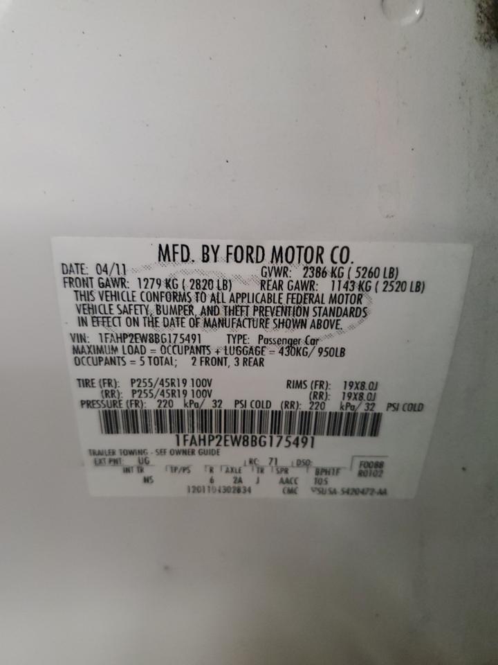 2011 Ford Taurus Sel VIN: 1FAHP2EW8BG175491 Lot: 60515955