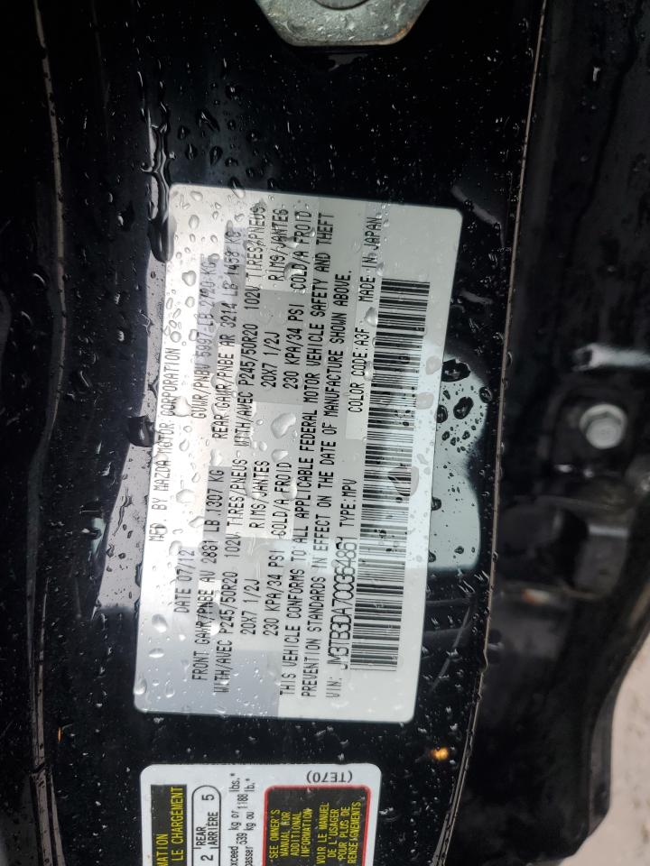 2012 Mazda Cx-9 VIN: JM3TB3DA7C0364861 Lot: 60199255