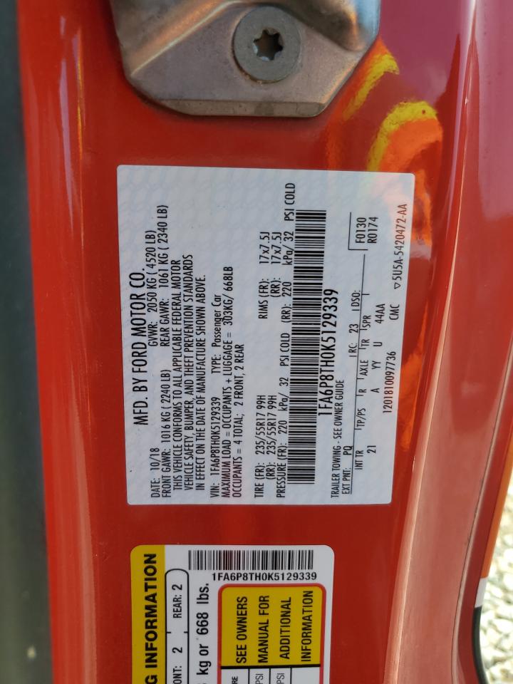 1FA6P8TH0K5129339 FORD ALL Models 2019