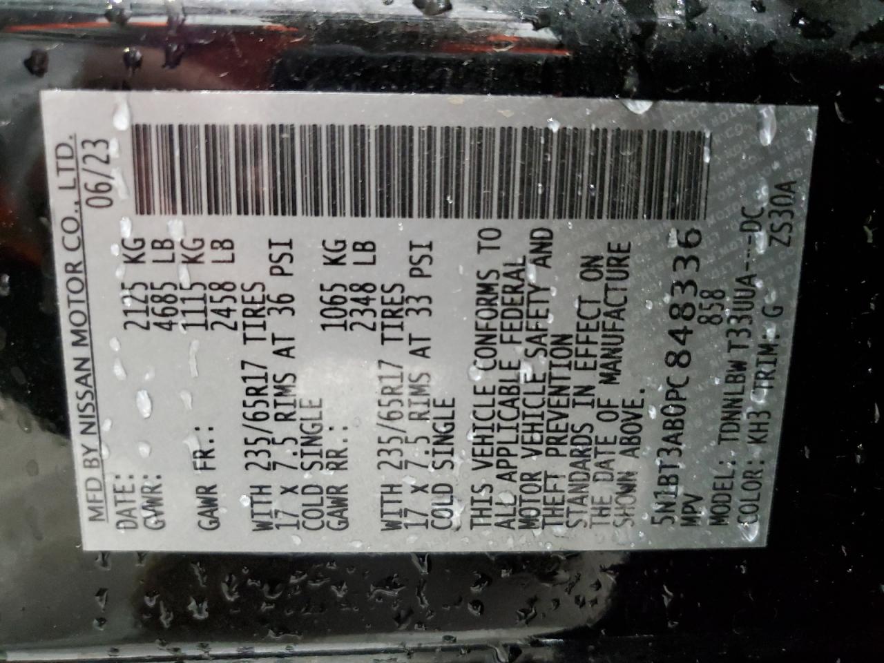 NISSAN ROGUE 2023 VIN 5N1BT3AB0PC848336 фото 13