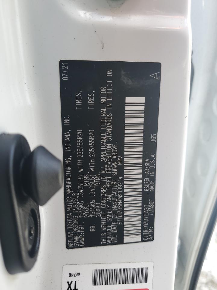2021 Toyota Highlander Xse VIN: 5TDJZRBH4MS139214 Lot: 61227535