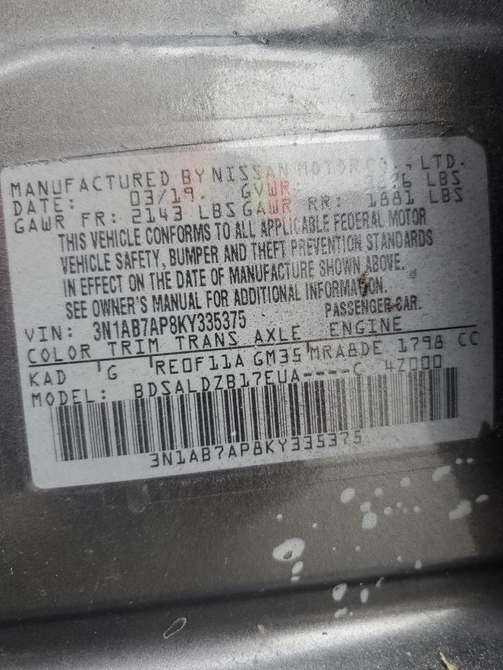 3N1AB7AP8KY335375 NISSAN SENTRA 2019