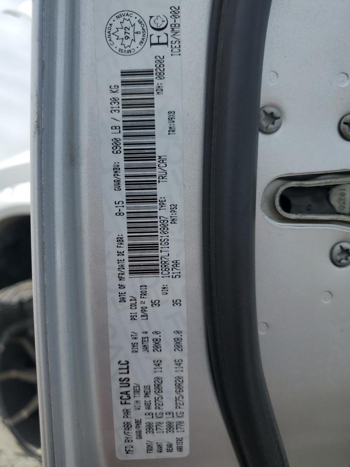 2016 Ram 1500 Slt VIN: 1C6RR7LT1GS109097 Lot: 57657195