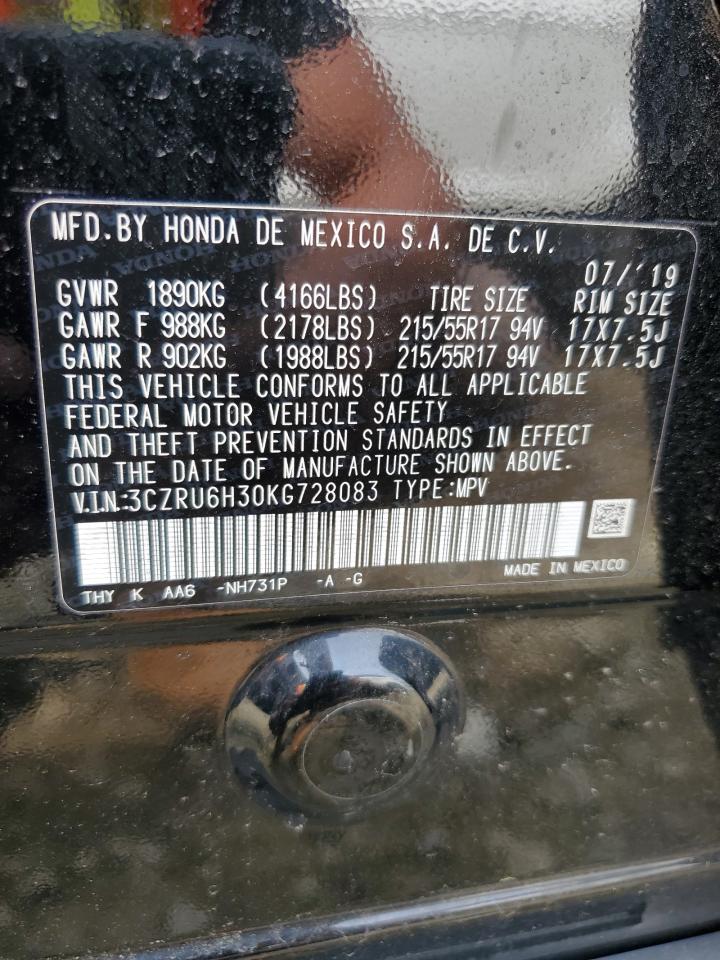 3CZRU6H30KG728083 HONDA HR-V 2019