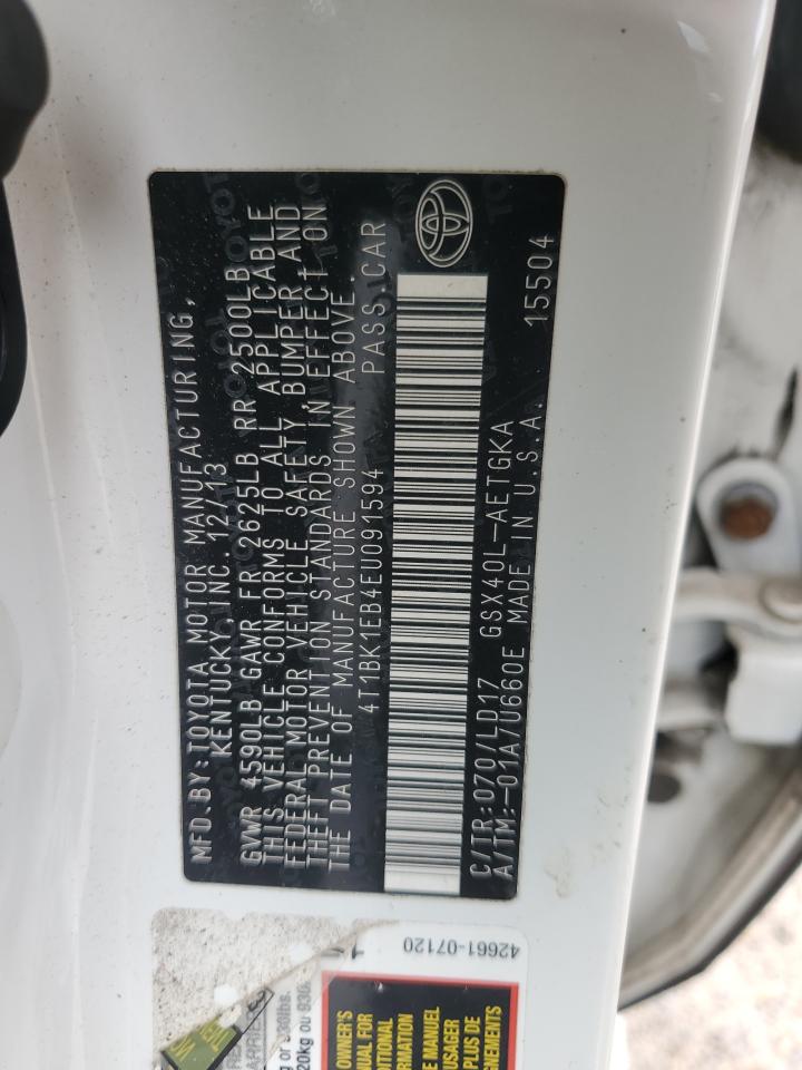 2014 Toyota Avalon Base VIN: 4T1BK1EB4EU091594 Lot: 62772995