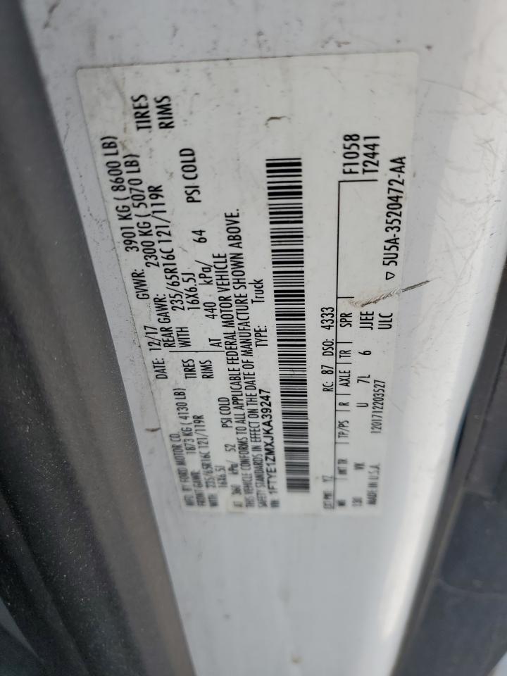 1FTYE1ZMXJKA39247 FORD TRANSIT 2018
