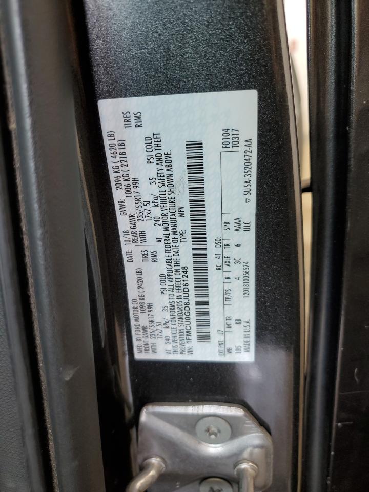 1FMCU0GD8JUD61248 FORD ESCAPE 2018