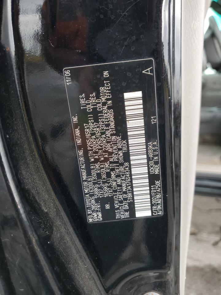 2006 Toyota Tundra Access Cab Sr5 VIN: 5TBRT34176S483438 Lot: 62918785
