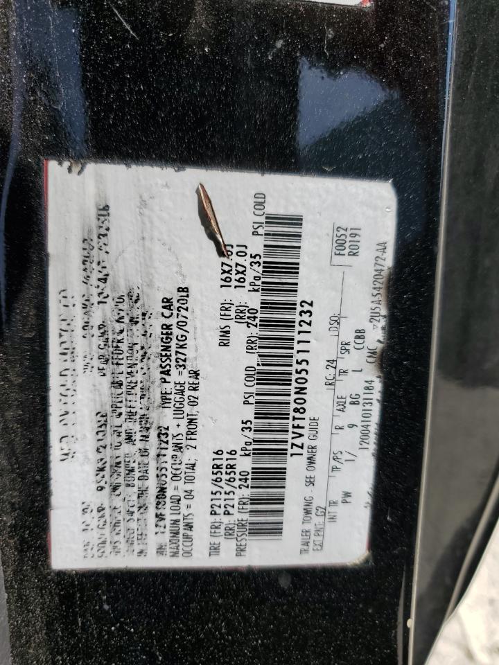 2005 Ford Mustang VIN: 1ZVFT80N055111232 Lot: 62728805