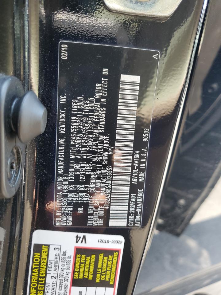 2010 Toyota Venza VIN: 4T3ZA3BB5AU026952 Lot: 62864745