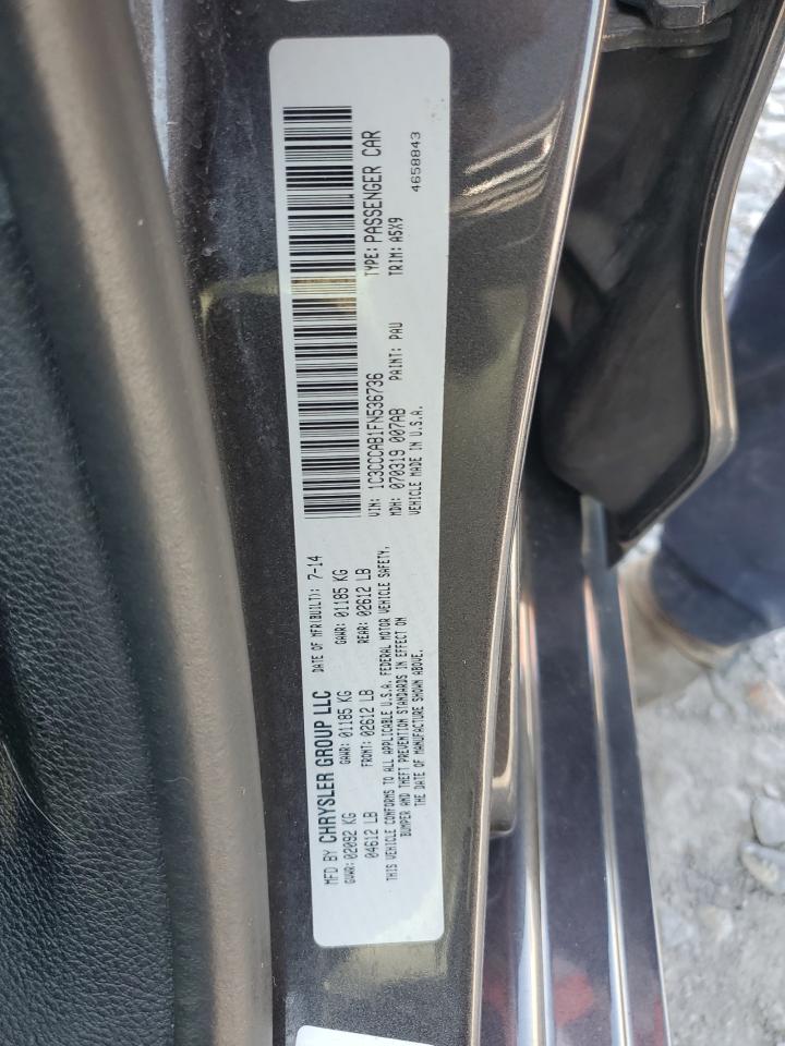 2015 Chrysler 200 Limited VIN: 1C3CCCAB1FN536736 Lot: 80633655