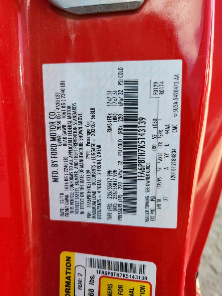 1FA6P8TH7K5143139 FORD ALL Models 2019