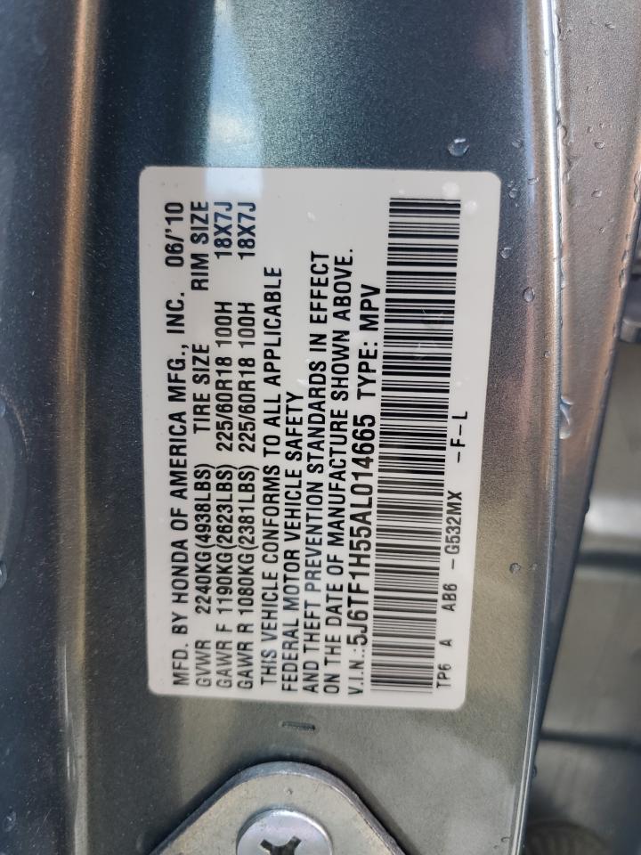 2010 Honda Accord Crosstour Exl VIN: 5J6TF1H55AL014665 Lot: 63265375