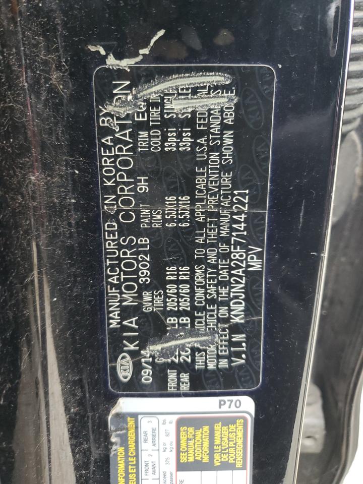 2015 Kia Soul VIN: KNDJN2A28F7144221 Lot: 59809695