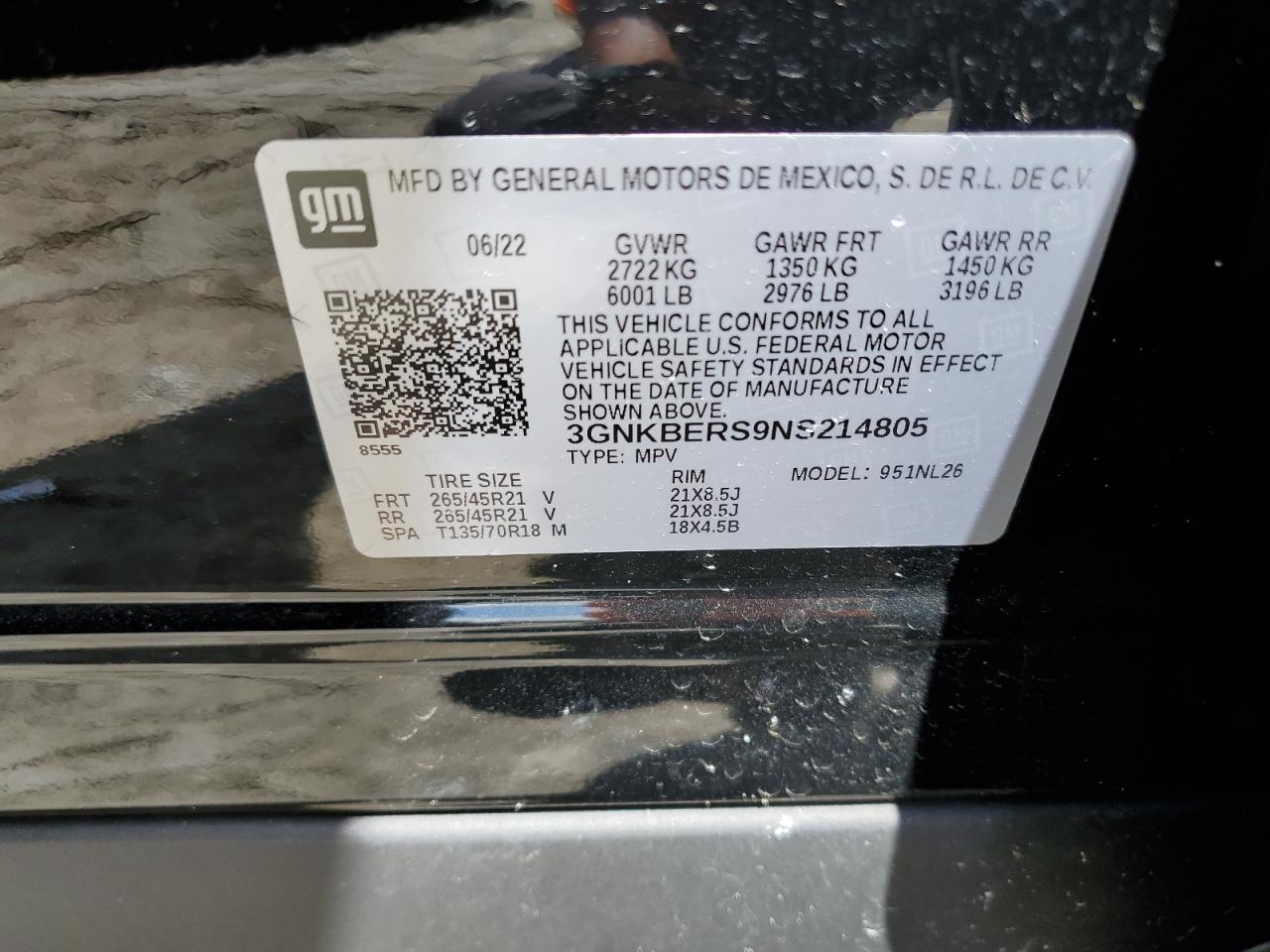 3GNKBERS9NS214805 CHEVROLET BLAZER 2022