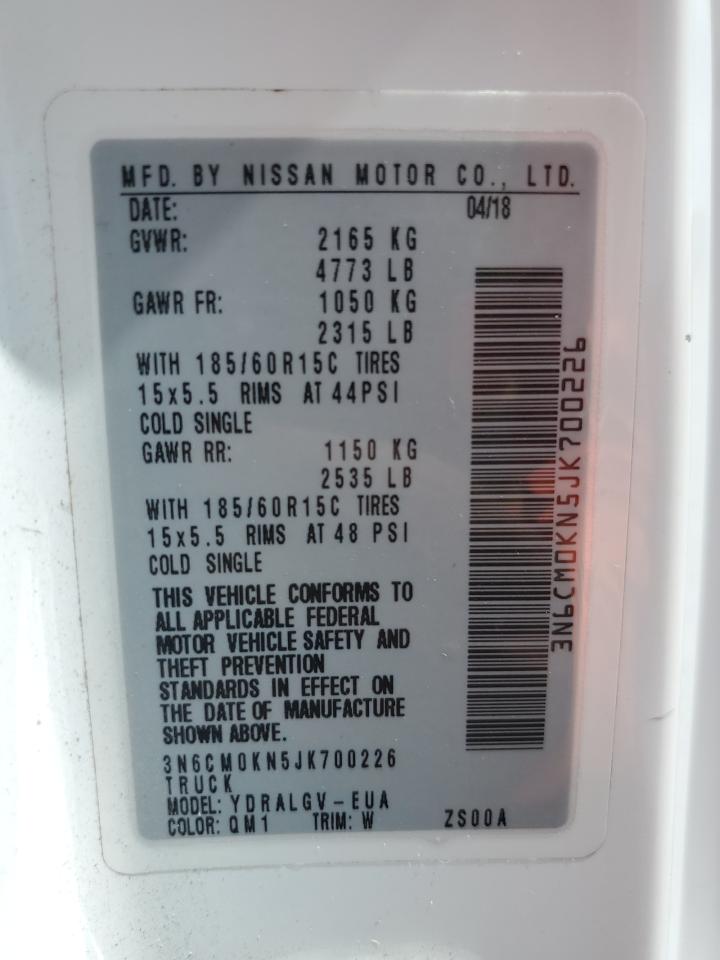 2018 Nissan Nv200 2.5S VIN: 3N6CM0KN5JK700226 Lot: 60803925