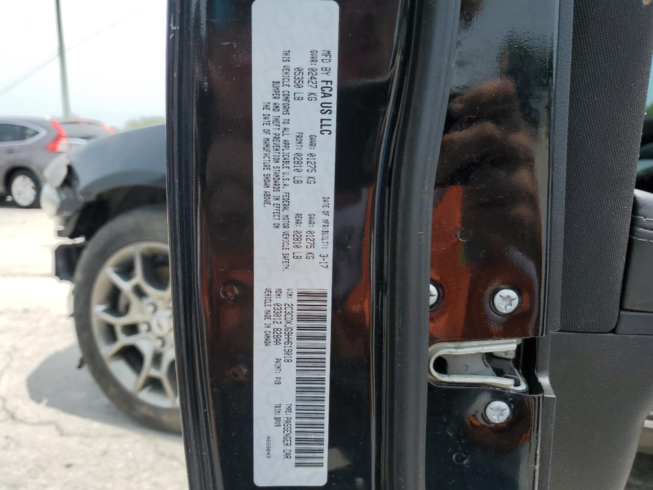 2017 Dodge Charger Sxt VIN: 2C3CDXJG9HH619018 Lot: 60367295