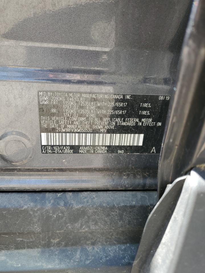 2T3W1RFV3KW050520 TOYOTA RAV4 2019