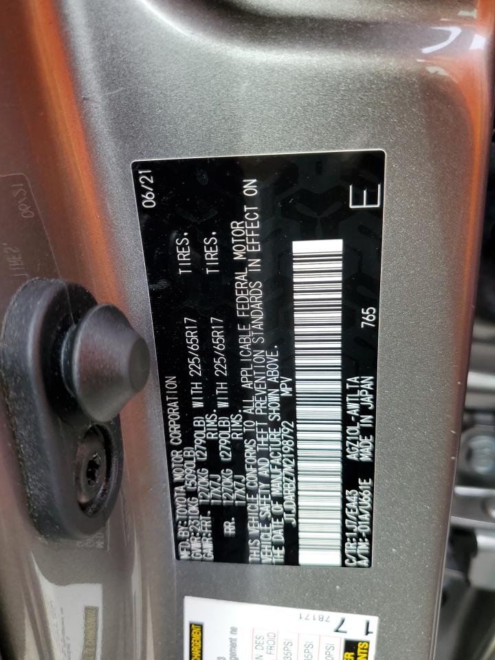 2021 Lexus Nx 300 Base VIN: JTJDARBZ7M2198792 Lot: 62258585