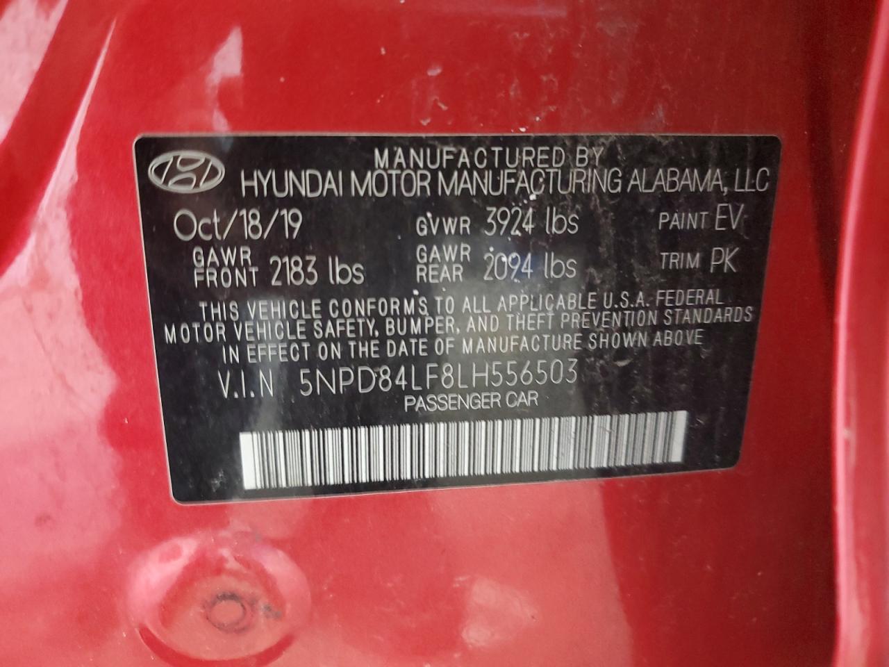 HYUNDAI ELANTRA 2020 VIN 5NPD84LF8LH556503 фото 12