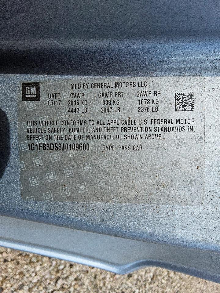 1G1FB3DS3J0109600 CHEVROLET CAMARO 2018