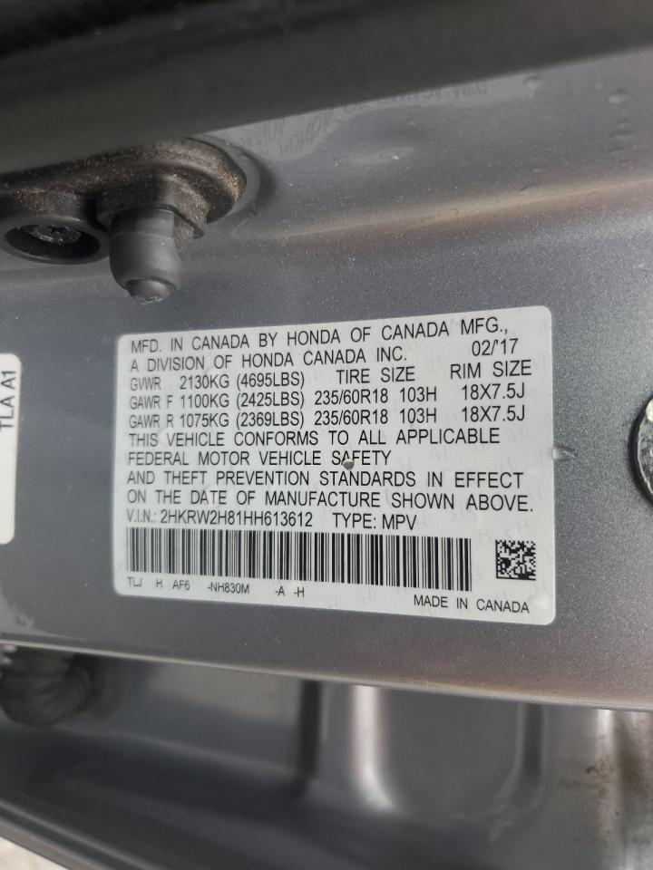 2017 Honda Cr-V Exl VIN: 2HKRW2H81HH613612 Lot: 61617945