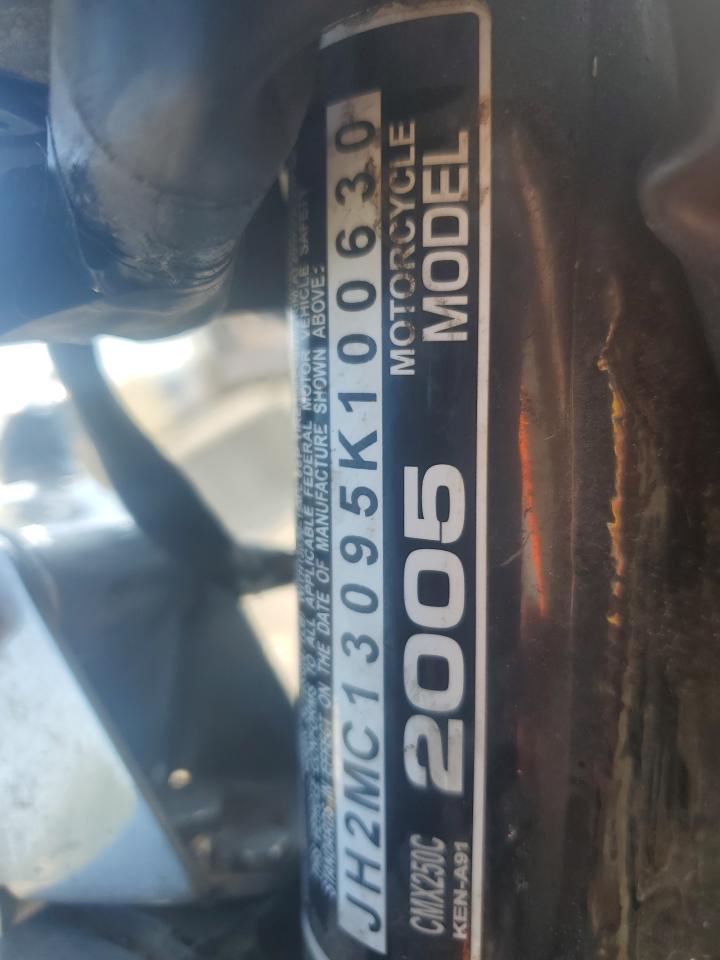 2005 Honda Cmx250 C VIN: JH2MC13095K100630 Lot: 61158385