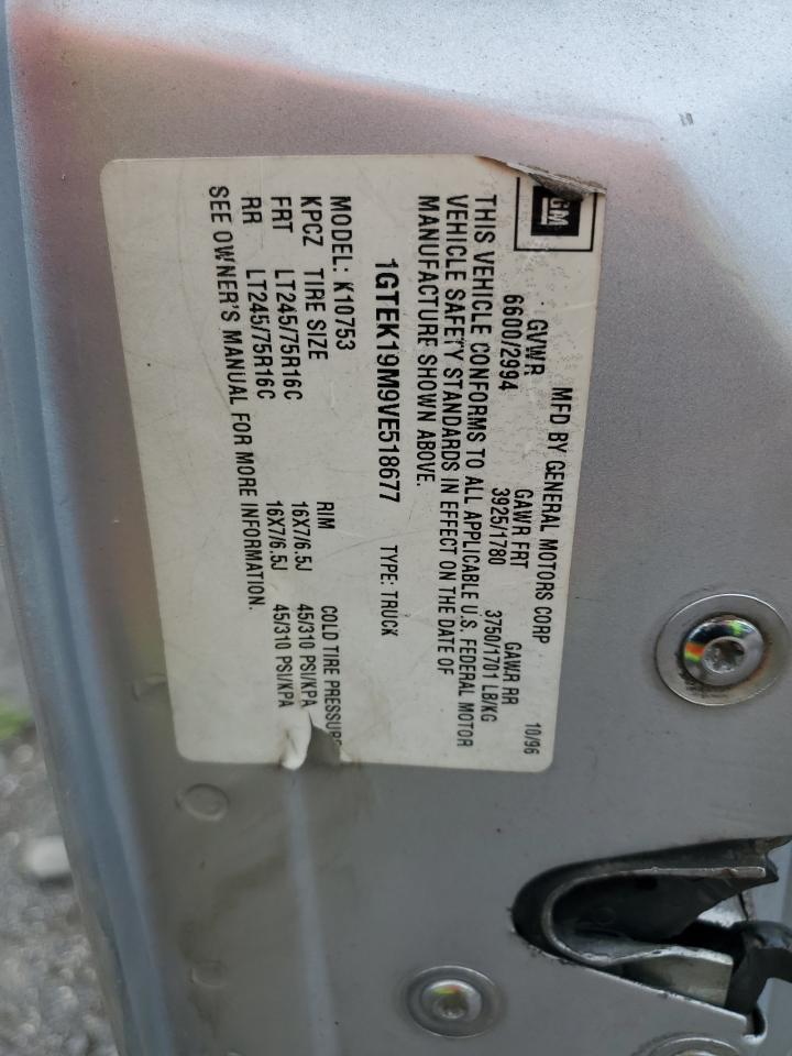 1997 GMC Sierra K1500 VIN: 1GTEK19M9VE518677 Lot: 60249365
