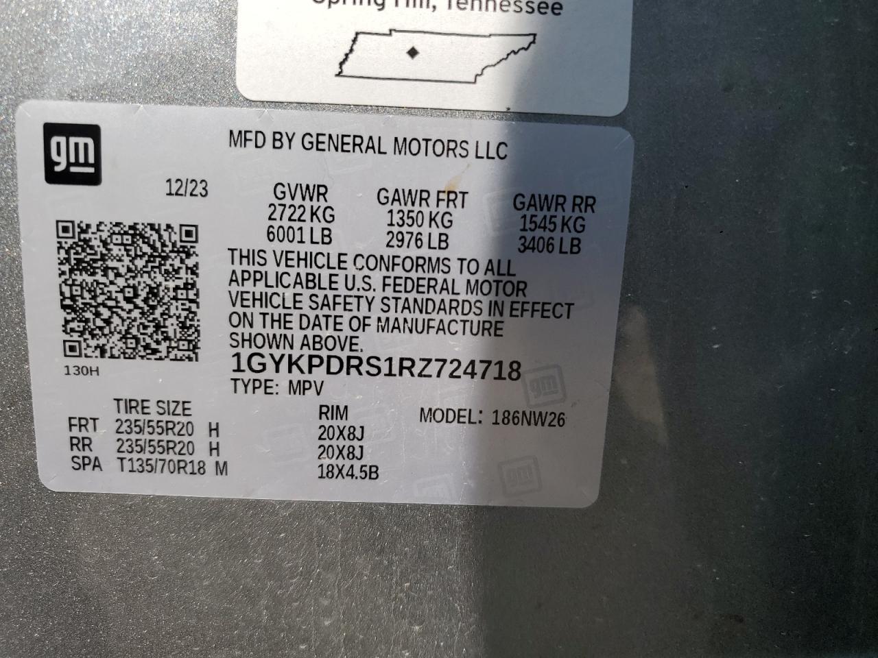 2019 Cadillac Xt6 Premium Luxury VIN: 1GYKPDRS1RZ724718 Lot: 59747325