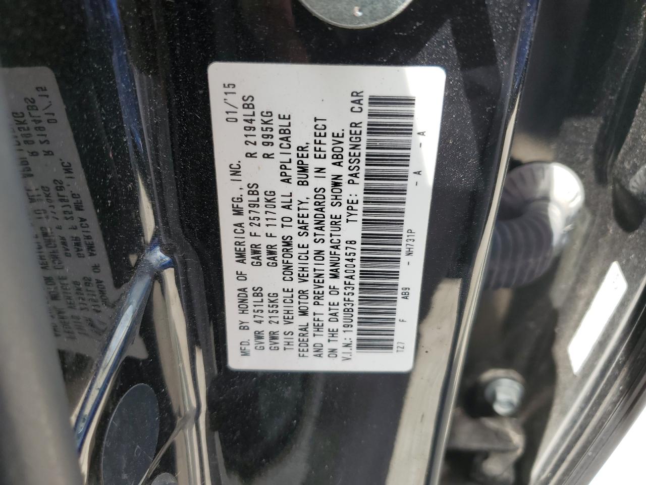 2015 Acura Tlx Tech VIN: 19UUB3F53FA004578 Lot: 62576695