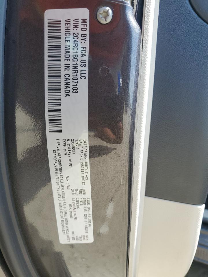 2022 Chrysler Pacifica Touring L VIN: 2C4RC1BG1NR107103 Lot: 62108395