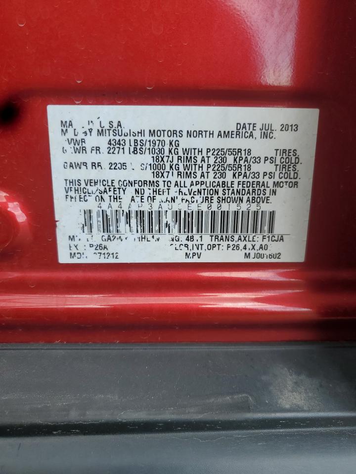 2014 Mitsubishi Outlander Sport Es VIN: 4A4AP3AU9EE001525 Lot: 62323005