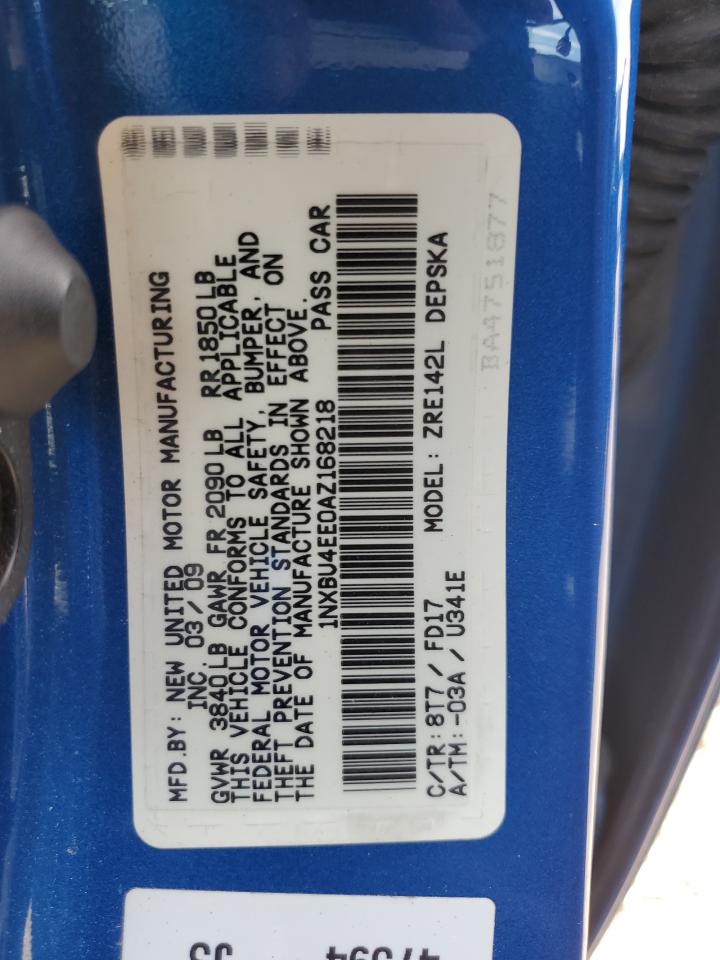 2010 Toyota Corolla Base VIN: 1NXBU4EE0AZ168218 Lot: 62827445