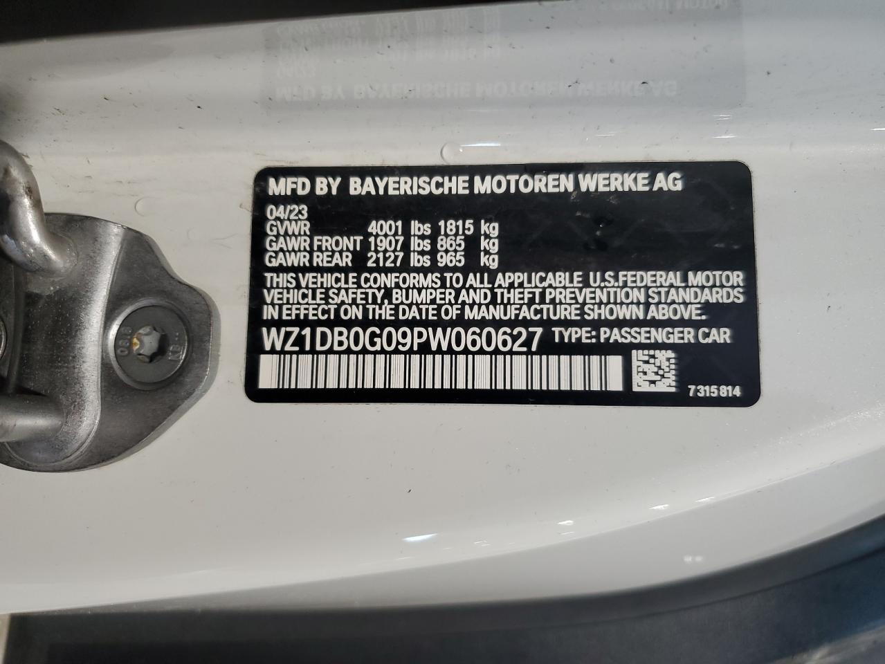 2023 Toyota Supra Base VIN: WZ1DB0G09PW060627 Lot: 60958585