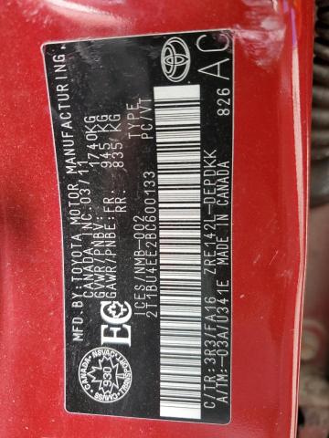 2011 TOYOTA COROLLA BASE  