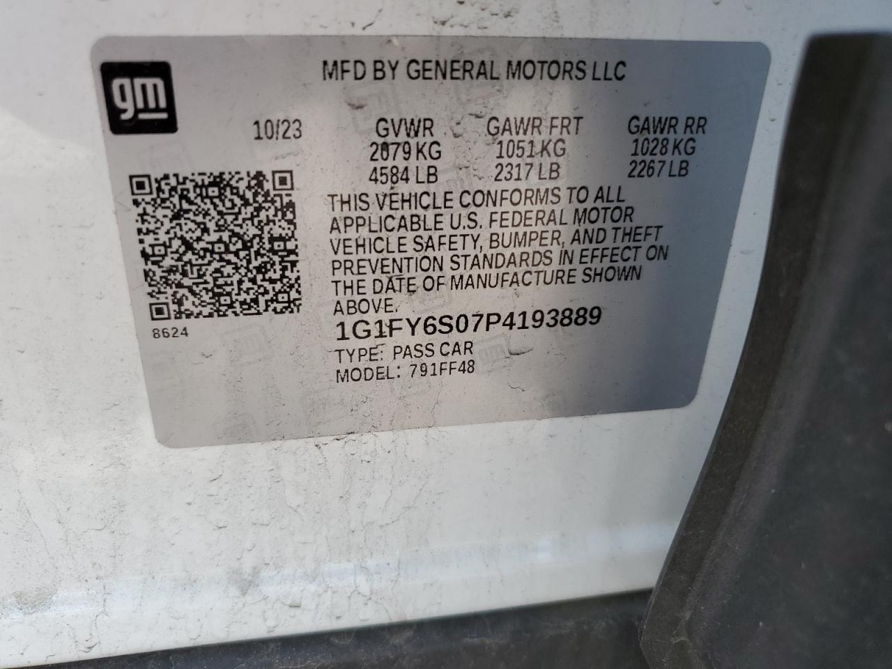 2023 Chevrolet Bolt Euv Lt VIN: 1G1FY6S07P419889 Lot: 63046595