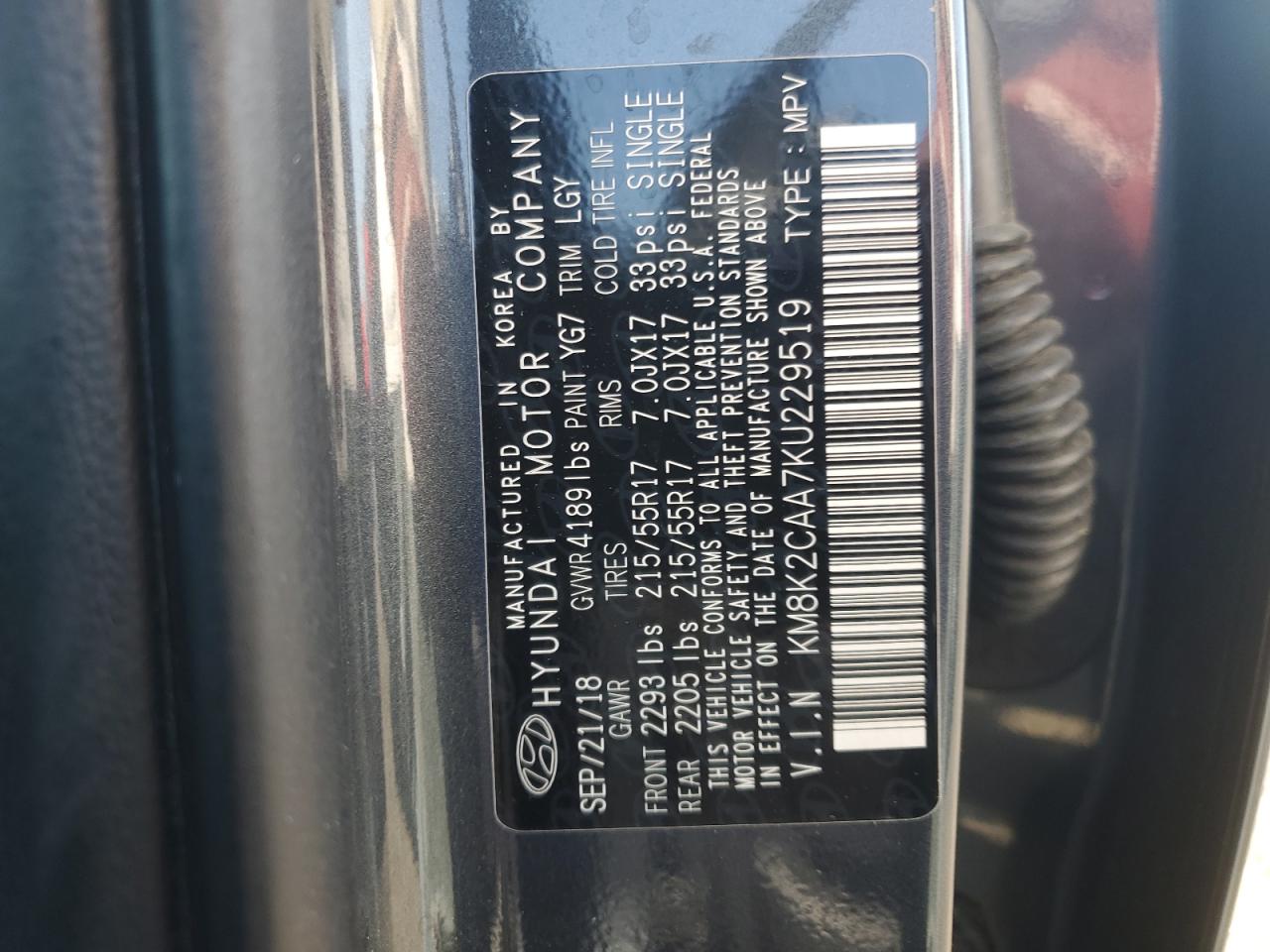 HYUNDAI KONA 2019 VIN KM8K2CAA7KU229519 фото 13