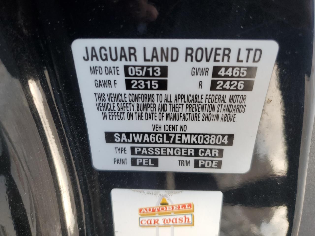 2014 Jaguar F-Type V8 S VIN: SAJWA6GL7EMK03804 Lot: 62060595