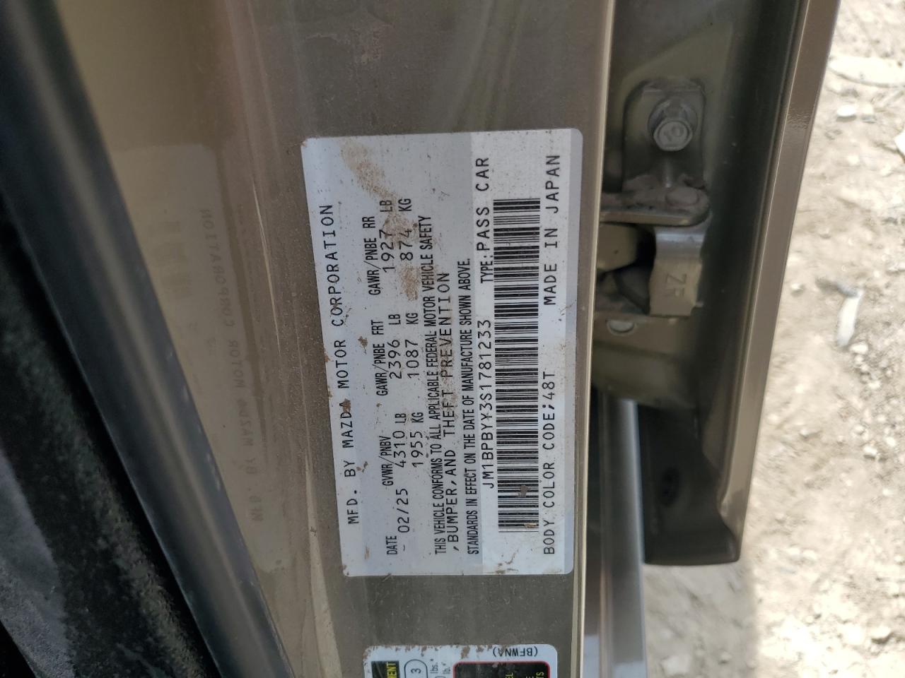 2025 Mazda 3 Carbon Turbo VIN: JM1BPBYY3S1781233 Lot: 60530785