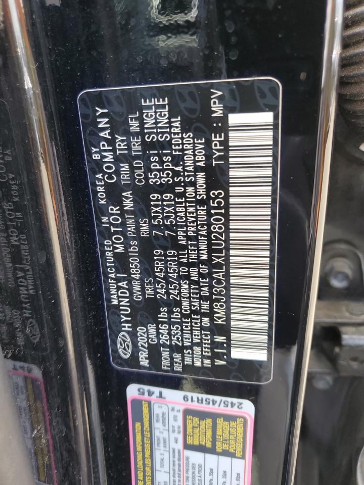 2020 Hyundai Tucson Limited VIN: KM8J3CALXLU280153 Lot: 63006085