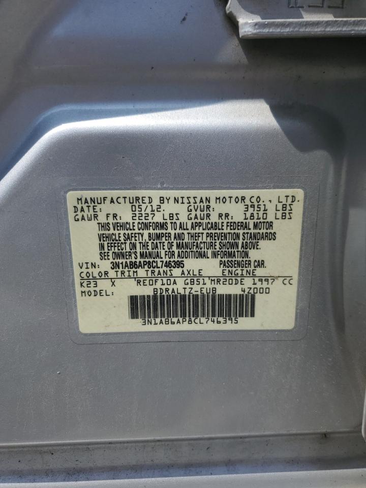 2012 Nissan Sentra 2.0 VIN: 3N1AB6AP8CL746395 Lot: 62149955