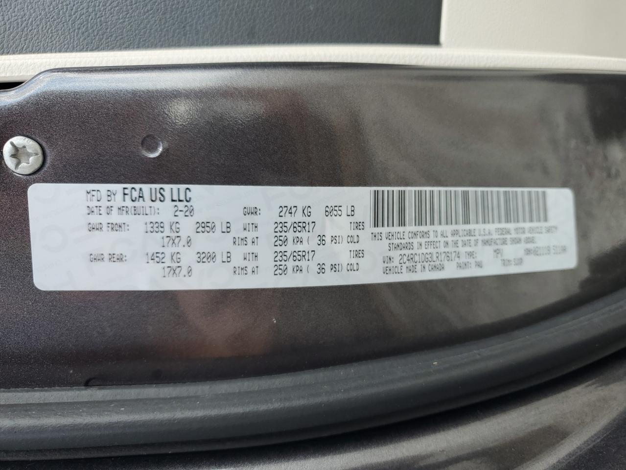 2020 Chrysler Voyager Lxi VIN: 2C4RC1DG3LR176174 Lot: 59973405