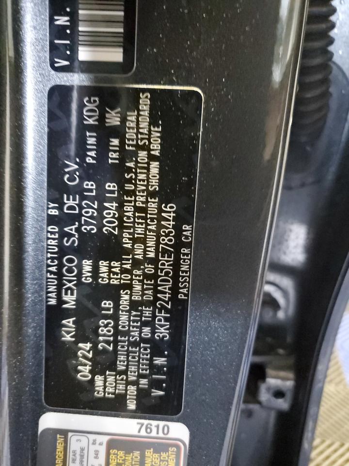 KIA FORTE 2024 VIN 3KPF24AD5RE783446 фото 13