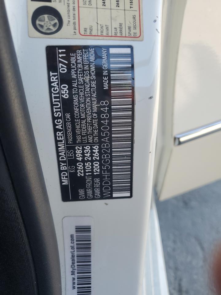 MERCEDES-BENZ E-CLASS 2011 VIN WDDHF5GB2BA504848 zdjęcie 12