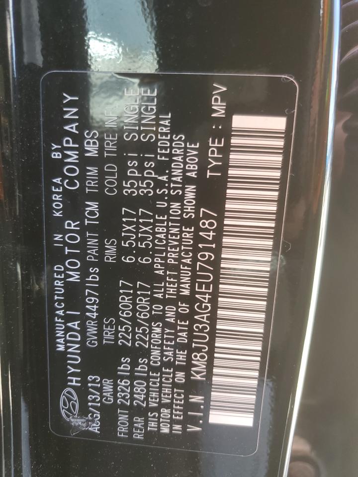 2014 Hyundai Tucson Gls VIN: KM8JU3AG4EU791487 Lot: 61382535