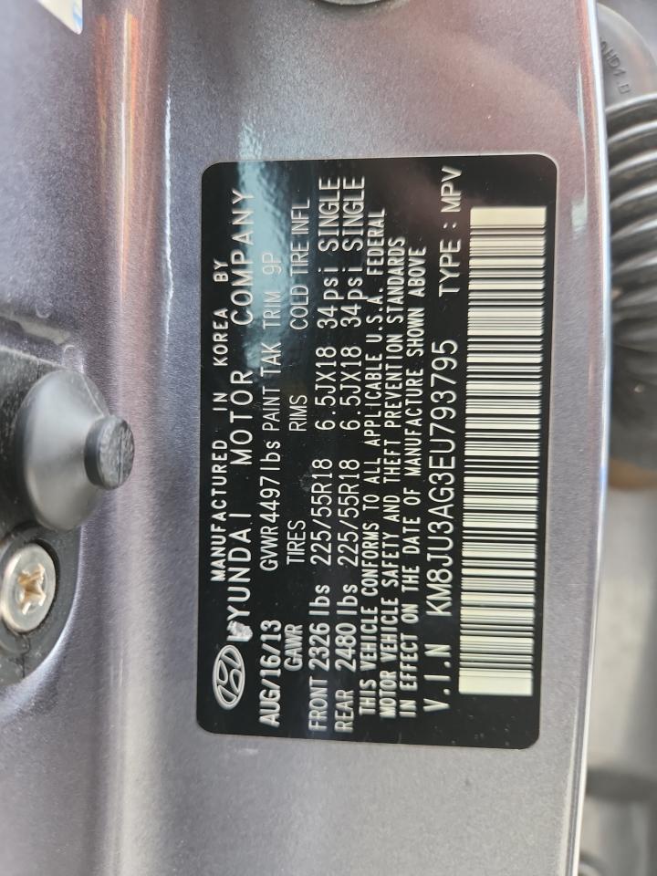 2014 Hyundai Tucson Gls VIN: KM8JU3AG3EU793795 Lot: 60472805