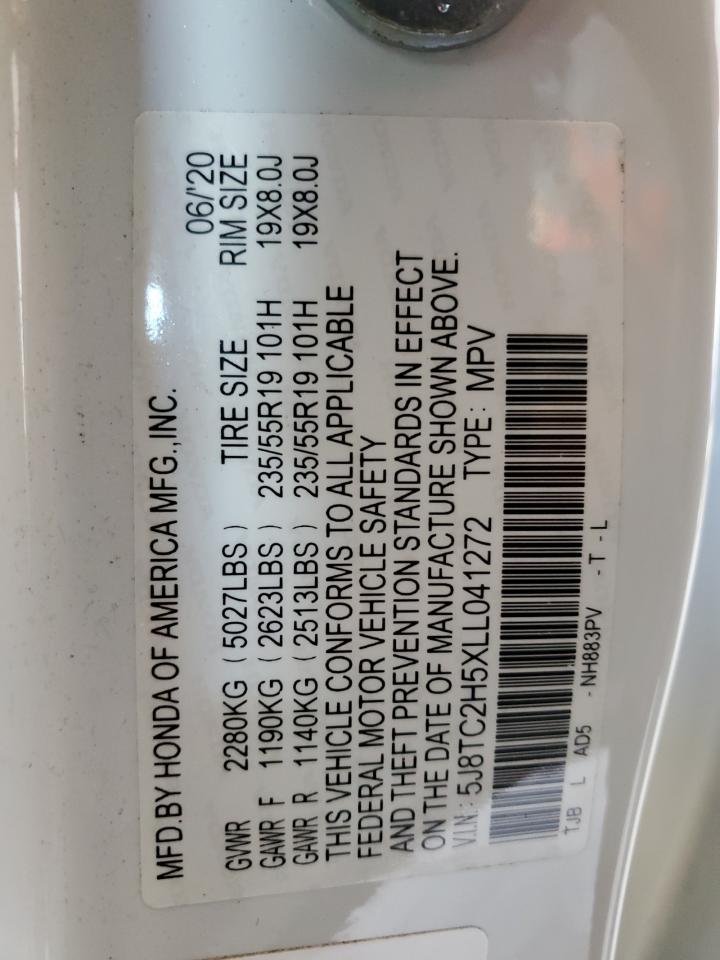 2020 Acura Rdx Technology VIN: 5J8TC2H5XLL041272 Lot: 62529125